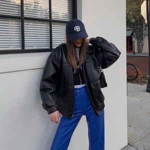 Cobalt PU pants